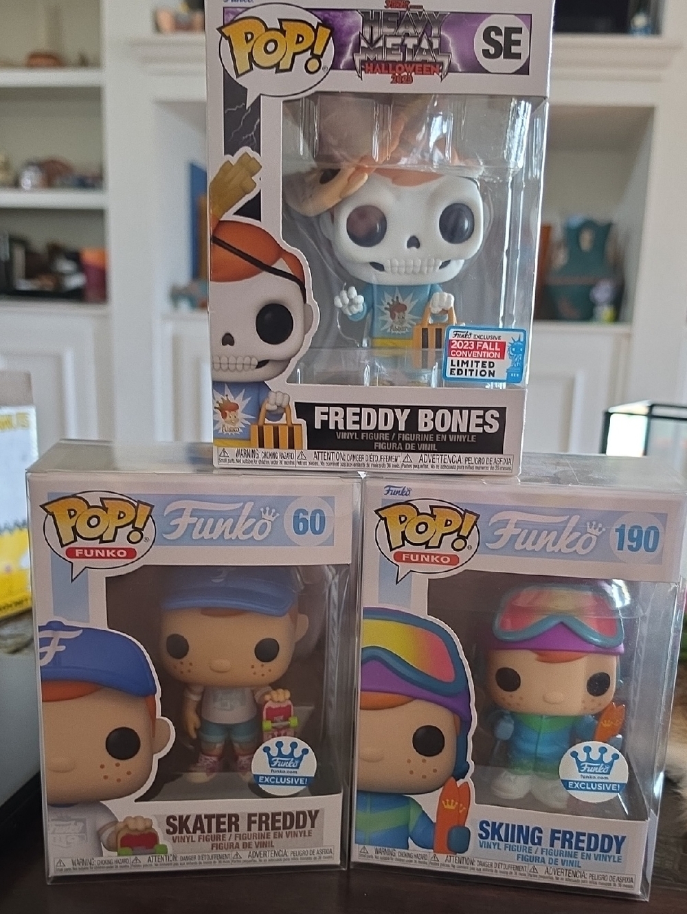 Funko Freddy Bones & Rainbow-Accented Skater and Skiing Freddy Vinyl Figures